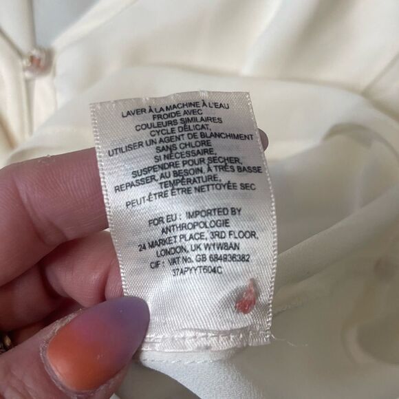 Anthropologie HD in Paris Cream Pink Sparkle Elinor Ruffle Long Sleeve Top - Picture 17 of 17